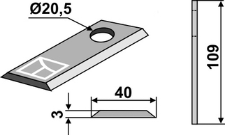 Kverneland Kniv 58372000