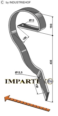 Dra tann 60X10, venstre