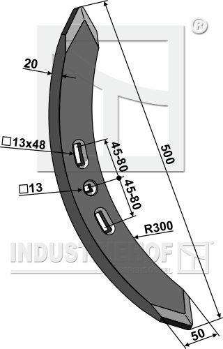 Dalbo spiss 50x20 500 mm