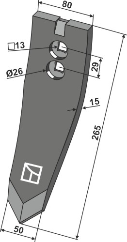 Väderstad Kuttespiss 265x50x15mm, 188623