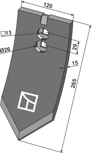 Väderstad Kuttespiss 265x120x15mm, 168264