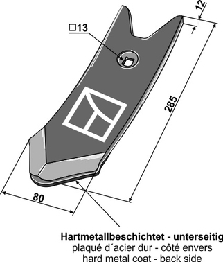 Köckerling Kuttespiss 285x80x12mm