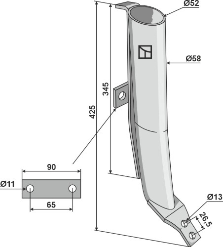 Amazone slurry tube Ø58