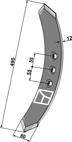 Väderstad Stubbeharvspiss 490x80x12mm, 444898