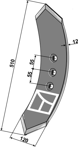 Väderstad Stubbeharvspiss 510x120x12mm, 444897