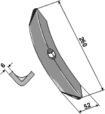 Vendbar spiss 260x52x6 mm