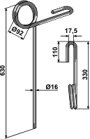 Vieberg Etterharv tind Ø16 630 mm