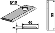 Farendløs kniv rett 100x40x3 mm Ø19 (25 stk)111069