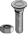 Plogbolt M10x60 10,9 inkl. nøtt