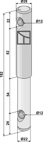 Verktøybolt 22 / 28 mm lengde 182 mm