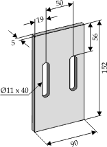 Eberhardt 90x152 ØØ50 (hull Ø11x40)