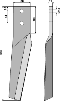 Maschio tann 12 x 332 mm høyre