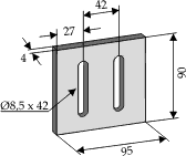 Maschio 95x90 ØØ42 (hull Ø8,5x42)