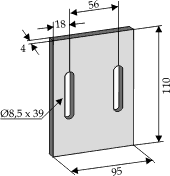 Maschio 95x110 ØØ56 (hull Ø8,5x39)