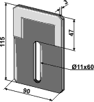 Amazone 90x115 (hull Ø11x60) med karbidbelegg