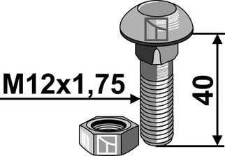 Brettbolt 12 x 40 10,9