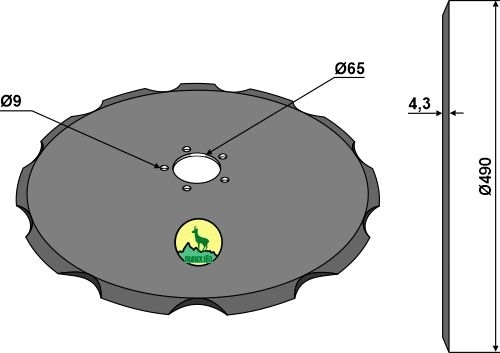 John Deere Plate takket Ø490x4,3