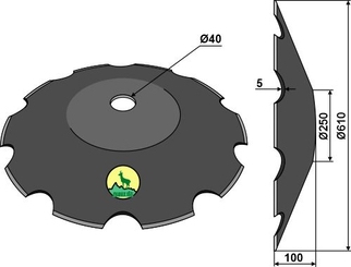 John Deere Plate takket Ø610x5