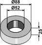 Avstandsstykke 25 mm for aksel Ø50