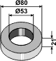 Avstandsstykke 21 mm for aksel Ø50