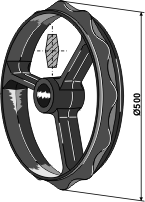 Dalbo cambridge ring 500 x 80 mm - Navbredde 100 mm - Hull Ø60 mm