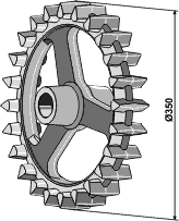 Crosskill ring 350 x 60 mm - Navbredde 120 mm - Hull Ø40 mm