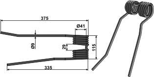 Fransgaard spring RV 300/390 høyre 40252