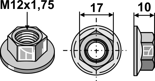 Flensmutter M12x1,75 - 10,9