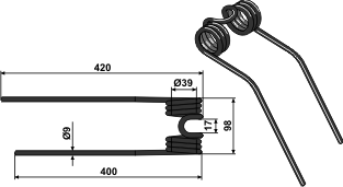 Fransgaard FTH-5100/6600 fjær venstre 41435