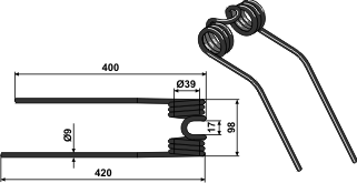 Fransgaard FTH-5100/6600 fjær høyre 41436