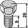 Väderstad bolt M12 x 1,25 x 26 mm (10,9)