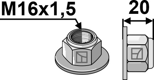Maschio låsemutter M16X1,5 med flens