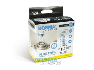 BOSMA PLUS 120% Hovedlyspære H4 12 volt 60/55 watt P43T