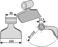 Hammerslager Ø22,5 mm 95 x 165 mm R=114