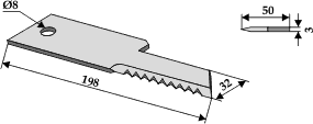 Biso motkniv takket 3 mm