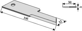 Biso motkniv glatt 3 mm