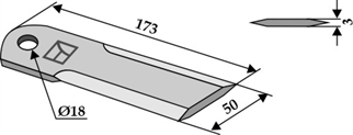 John Deere kniv glatt 3 mm