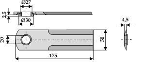 Sakskniv glatt 4,5 mm Ø20 mm (hylse)