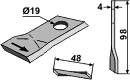 Fella knivblad 98x48x4 mm Ø19 venstre 121712