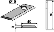 Deutz-Fahr kniv rett 96x40x3 mm Ø19 (25 stk)130115