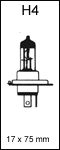 Lyspære H4 12 volt 60/55 watt P43T