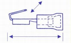 Gul kabelsko spade dobbel kontakt 6,3 mm 50 stk.