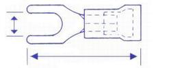 Gul kabelsko gaffel 5,3 mm 50 stk.