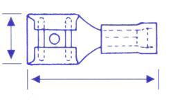 Gul kabelsko spade hunn 9,5 x 1,2 mm 100 stk.