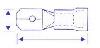 Gul kabelsko flatplugg hann 6,3 x 0,8 mm 50 stk.