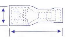 Gul kabelsko spade iso hunn 6,3 x 0,8 mm 50 stk.