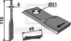 Pöttinger kniv 110x49x4 mm Ø21 høyre 434970