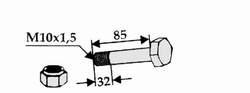 Bomford bolt + mutter for 63-RM-17 + 63-BOM-53