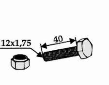 JF bolt + låsemutter for kniv
