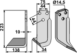 Maletti fresekniv 75x10 (hull Ø14,5) venstre